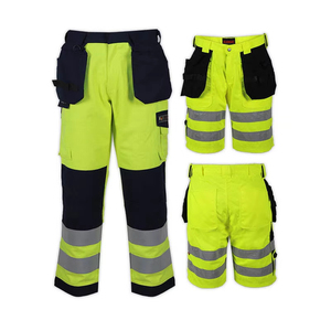 Pantalones de trabajo de alta visibilidad con franjas reflectantes y múltiples bolsillos, pantalones de trabajo transpirables de secado rápido con seguridad reflectante - Product Image 2