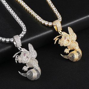 Briva Jewels Hip Hop <b>Bee</b> Pendant Necklace Iced Out Bling Jewelry Moissanite Animal Charm Gold Plated Unisex <b>Gift</b> - Product Image 1