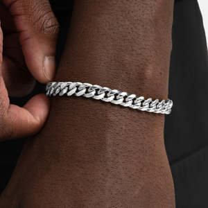 925 Sterling Silver Cuban Link <b>Bracelet</b> Polished Plain Miami Cuban Chain <b>Bracelet</b> for <b>Men</b> Women - Product Image 5