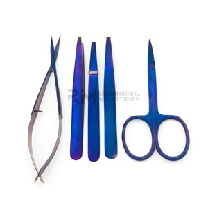 Pince à épiler sourcils RMI en acier inoxydable, couleur plasma bleue, biseautée, pour l'épilation, marque privée - Product Image 1