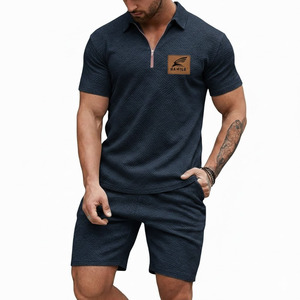 Ensemble de survêtement d'été 2 pièces pour homme : T-shirt sport à col rond et short – Confortable - Product Image 5
