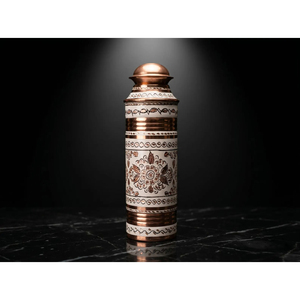 Botella de Cobre Puro Pintada a Mano con Acabado Pulido, Hecha a Mano en India, Beneficios para la Salud, Botella de Cobre para Beber Agua - Product Image 3