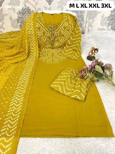 Meilleure collection de Kurti-Pant-Dupatta prêts-à-porter en pur coton avec imprimé Bandhani, exportateur indien - Product Image 4