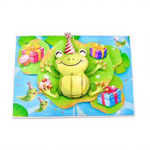 การ์ดวันเกิดกบการ์ดป๊อปอัพสำหรับวันเกิดการ์ดอวยพรวันเกิดงานแฮนด์เมดทันสมัย - Product Image 1