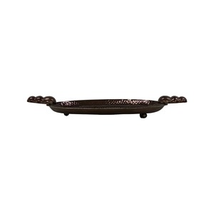 Bandeja de Almacenamiento Rectangular de Metal con Acabado Aceitado, Diseño en Relieve, Estilo Oriental, un Solo Compartimento, para Uso en Mesa - Product Image 3