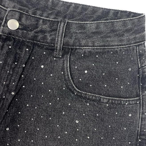 Men's Stonewashed Denim <b>Shorts</b> With <b>Sequined</b> Glitter Print Mid Waist Straight Leg Casual Summer Cotton Breathable Woven Style - Product Image 6