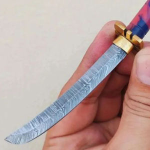 Couteau de Chef Personnalisé Burraq DIY OEM de Qualité Industrielle, Fait Main, en Acier Damas, Miniature, 1 Lame Incluse - Product Image 5