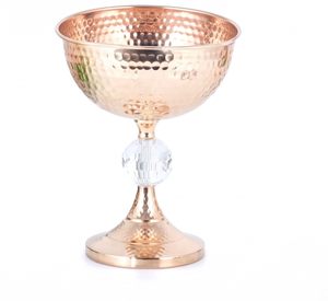 Premium Eco Friendly Metal Decorative <b>Bowl</b> With Hammered Design Elegant Centerpiece Tabletop Stylish Home Decor <b>Party</b> Event - Product Image 1