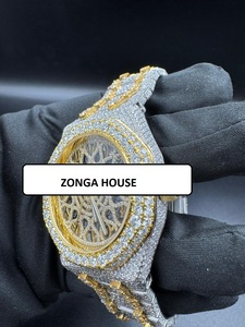 Reloj de Lujo Elegante de Acero Inoxidable con Diamantes Moissanite, Pantalla Analógica, Movimiento Mecánico Japonés, Botón de Presión Oculto - Product Image 2