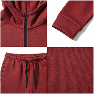 Mens Casual Tracksuit Set <b>Zip</b> <b>Up</b> Hoodie Jogger Pants Streetwear Cotton Tracksuit OEM ODM - Product Image 5