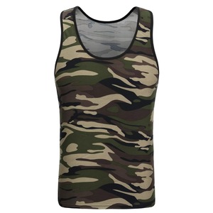 Camiseta sin mangas de camuflaje personalizada de secado rápido, poliéster que absorbe la humedad, estampado de camuflaje, chaleco deportivo para exteriores - Product Image 1