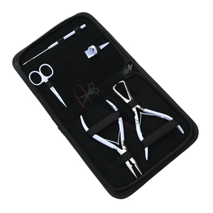 Premium White Hair Extension <b>Tools</b> Kit Hair Extension Pliers Microbeads Crimping & Removal Pliers Hair <b>Hook</b> <b>Tool</b> Parting Finger - Product Image 1
