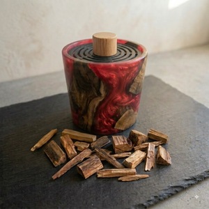 Resin Wood Incense <b>Burner</b> Green Marbled Incense Holder Decorative Aromatherapy Diffuser Stand <b>for</b> Home Meditation - Product Image 3