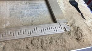 Traditional Hand Carved Solid Wood Decoative <b>Photo</b> <b>Frame</b> with Geometric Greek Key Pattern for Premium Home Tabletop Decor - Product Image 2