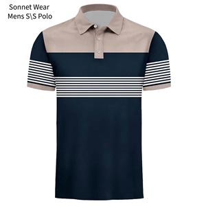 Camiseta Polo de Manga Corta para Hombre con Estampado Gráfico a Rayas - Product Image 4