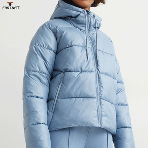 Veste matelassée pour femme, nouvelle mode, vente chaude, logo personnalisé, imperméable, coupe-vent, manteau d'automne-hiver, coton épais, long - Product Image 3