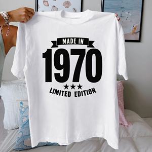 Camiseta de Mujer de Algodón Puro Edición Limitada 1970, Corte Regular, Estilo Casual, Estampado, 100% Algodón de Punto, Cuello Redondo, Manga Corta - Product Image 4