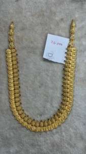 ชุดสร้อยคอทองคำแท้ 22K ลายวัด |   เครื่องประดับเจ้าสาวแบบดั้งเดิมของอินเดีย |   งานฝีมือเคลือบทองโบราณแบบแฮรัม - Product Image 4