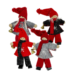 Set of 2 <b>Christmas</b> Tree wood gnome ornaments Cute doll Decorations - Product Image 2