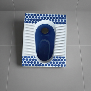Japanese Blue Double Color Modern Eastern Type Floor Mounted Squat Toilet One Piece WC <b>Pan</b> Standard Size Orissa <b>Pan</b> - Product Image 2