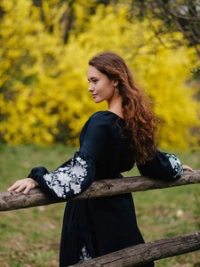 Vestido de Verano Estilo Bohemio con Diseño Floral, Cuello Redondo, Bordado, Tejido Ecológico, Manga Larga Abullonada, Largo hasta la Rodilla con Abertura para Mujer - Product Image 5