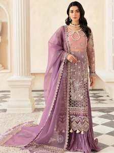Best Design High Quality Handmade Embroidered <b>3</b>-Piece Women's Party Wear Dresses Ankle-Length Regular Fit Pakistani Style - Product Image 2