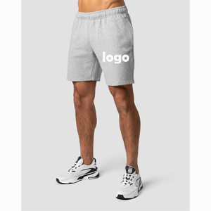 Pantalones Cortos de Hombre Personalizados 100% Algodón Tejido de Rizo Transpirable Ecológico con Cordón Ajustable Frontal Sólido Estilo Urbano OEM ODM Teñido Liso - Product Image 1