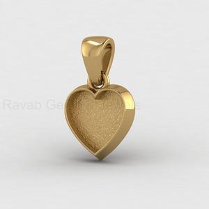 <b>Solid</b> 925 Sterling <b>Silver</b> 14K Gold Plated 10mm Heart Blank Bezel Setting Charm Pendant Cabochon DIY Resin Ashes Jewelry Findings - Product Image 3