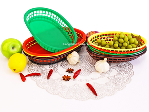 Cesta de Comida Rápida Estilo Americano Ecológica, Cesta de Plástico Ovalada Sólida de PP para Restaurante, Platos y Vajilla Redondos Ovalados FFB - Product Image 4