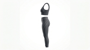 Conjuntos de Yoga a Cuadros con Logotipo Personalizado para Mujer, Cintura Media Elástica, Tallas Ajustables, Cantidad al por Mayor - Product Image 3