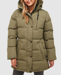 Manteau parka d'hiver pour femme de haute qualité, long, respirant, matelassé, avec fermeture éclair, doublure en nylon, coupe-vent - Product Image 1