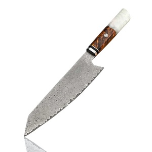 Cuchillo de Chef Artesanal de Acero de Damasco Ecológico con Mango de Resina y Funda de Cuero, de Alta Calidad, Apto para Lavavajillas, Profesional - Product Image 1