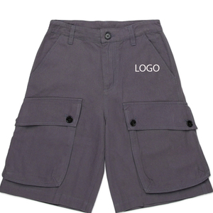 Shorts cargo de haute qualité avec fermeture à boutons et poches, design économique pour garçons, avec possibilité de personnalisation du logo. - Product Image 1