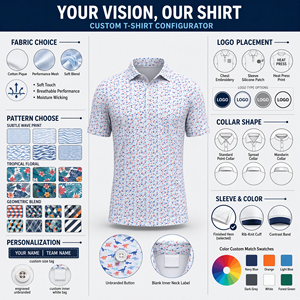 Chemise de golf pour homme, taille plus, respirante, impression numérique personnalisée avec logo OEM - Product Image 3