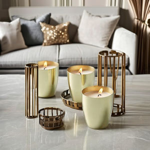 Luxury Gold <b>Metal</b> Candle Jar <b>with</b> <b>Lid</b> Custom Logo for Aromatherapy Candles Bulk Wholesale Empty <b>Tins</b> - Product Image 3