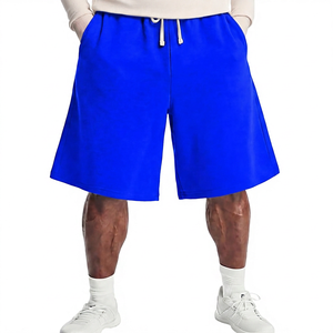 Shorts Bermuda Sportifs en Coton Uni Écologique pour Hommes, Taille Mi-Haute avec Cordon de Serrage, Tissu Tricoté Respirant Décontracté - Product Image 3