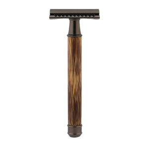 Rasoir de sécurité en bois personnalisé avec logo, écologique, à lame unique, pour hommes, vente en gros, corps mat chromé couleur canon de fusil, pour visage et maillot de bain - Product Image 3