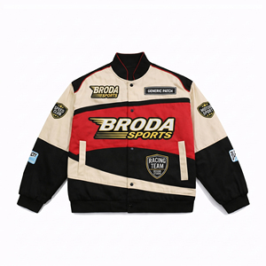 Veste de moto en coton 100% OEM/ODM en gros, avec logo brodé personnalisé sur toute la surface, style vintage Nascar F1, pour hommes, Pakistan - Product Image 1