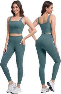 New Arrivals 2-Piece <b>Yoga</b> <b>Sets</b> for Women-High Waist Breathable Spandex/Polyester Workout Clothing 2026 New Designs - Product Image 3