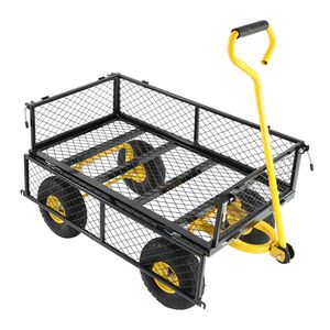 Yellow & Black Wagon Cart Garden Cart Trucks for Hand Carts & Trolleys for Easy Firewood <b>Transport</b> - Product Image 6