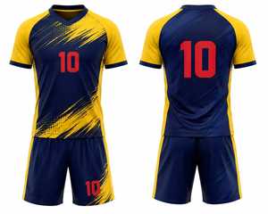 Custom Geometric Green and <b>Gold</b> Soccer Jersey Set Premium Football Uniform Breathable Training <b>Shirt</b> and Shorts Kit Sportswear - Product Image 3