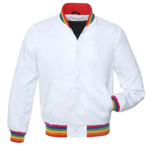 <b>Black</b> Bomber Jacket With Red Rose Embroidery On Sleeves Zipper Closure Satin Lining Casual Style Autumn Wear - Product Image 2