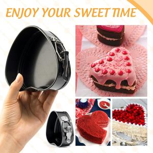 Set di 3 Teglie a Cerniera (4 e 9 Pollici) Antiaderenti in Acciaio al Carbonio, a Prova di Perdite, con Fondo Rimovibile per Cheesecake e Altri Dolci - Product Image 1