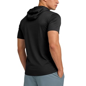 Haut de pêche à capuche noir pour homme 2026 à manches courtes avec masque facial coupe-vent, séchage rapide, pull-over OEM ODM - Product Image 5