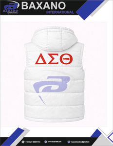 Gilet matelassé tricoté Delta Sigma Theta Sorority avec broderie personnalisée de lettres grecques, blanc, à capuche, imperméable et respirant, pour hommes et femmes - Product Image 5