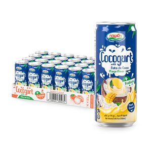 Bebida de yogur vegano Nawon Cocourt con prebióticos Sabor a mango 250ML Lata Precio al por mayor Fábrica en Vietnam Bebida saludable - Product Image 1