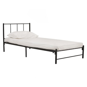 Base de Cama Individual de Metal 140 x 200 cm, Moderna, de Acero, Color Negro, para Dormitorio u Hotel - Product Image 1