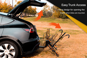 แร็คจักรยานแบบพับได้สำหรับติดตั้งท้ายรถ สำหรับจักรยาน 2 คัน - น้ำหนักเบาและทนทาน - Product Image 3