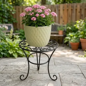 Support de plante en métal robuste, noir, rond, en fer, pour plantes d'intérieur et d'extérieur, balcon, jardin, patio, salon - Product Image 5