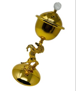 Quemador de Incienso de Metal Dorado de Lujo, Fragancia de Madera de Ciprés, Decoración Religiosa para el Hogar, Arte Aromático, Incienso de Exportación - Product Image 3